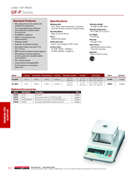 Thumbnail of document Data Sheet - GF-P Series, A&D Weighing Legal for Trade Balance